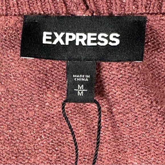 NWT EXPRESS Crossover Wrap Long Tunic Stretch Viscose Dress Rose Mauve Medium - Picture 5 of 7